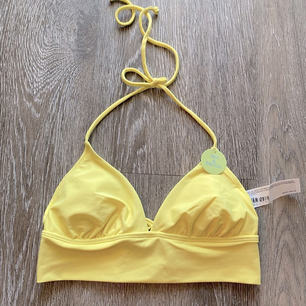 NWT forever 21 strappy yellow bikini top